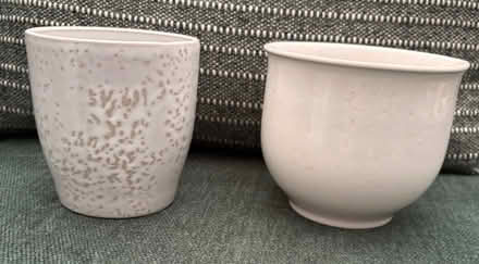 Photo of free 2 white plant pots (CM1 Broomfield) #1