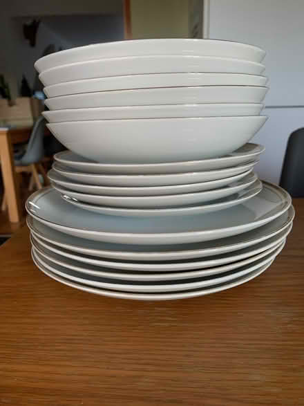 Photo of free Set of fine china, gold edged bowls, side plates and dinner (Wheathampstead AL4) #1