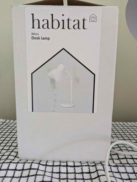 Photo of free Habitat White Desk lamp with led bulb. (Galashiels TD1) #2