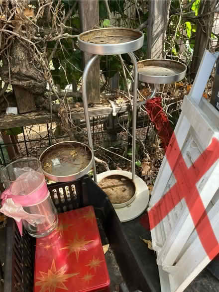 Photo of free folding side table planter stand (133 Martens Blvd, San Rafael) #1