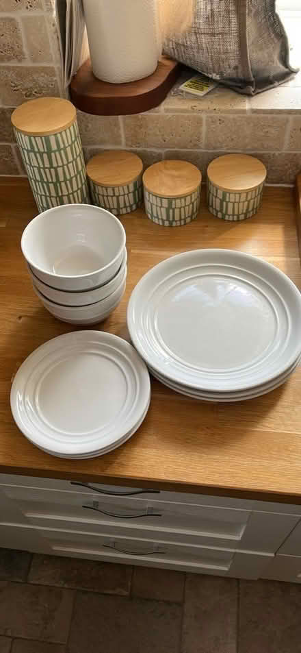 Photo of free White crockery -3 each bowl, side and dinner plates (Wennington LA2) #2