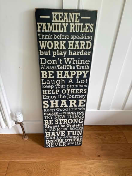 Photo of free Family values wooden board (Giffnock G46) #4