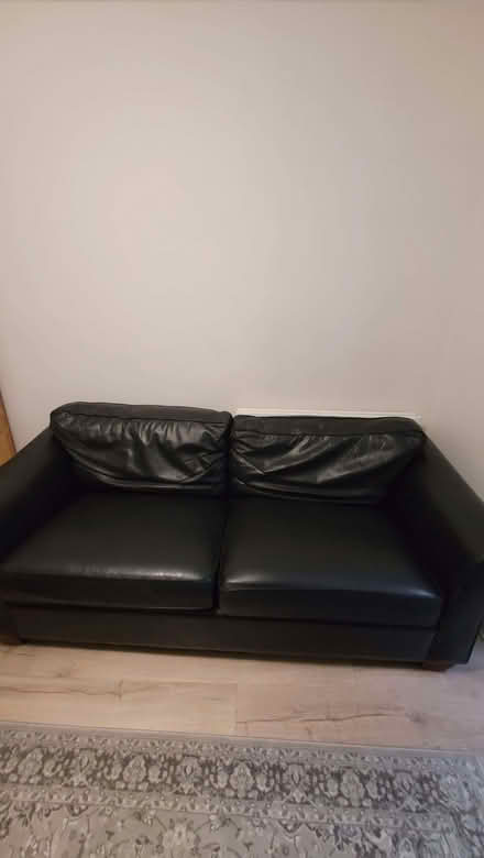 Photo of free Black leather sofa (Nether Edge S7) #1