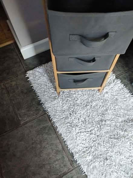 Photo of free Small storage unit wood 3 canvas drawers in grey (Delapre NN4) #4