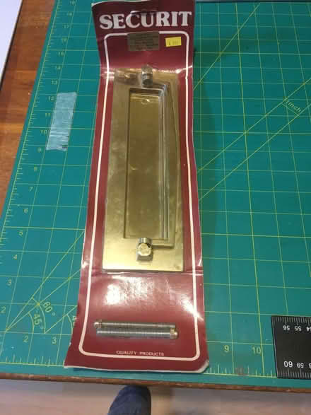 Photo of free Solid brass (allegedly) victorian door furniture letter box (Stockport SK3) #1