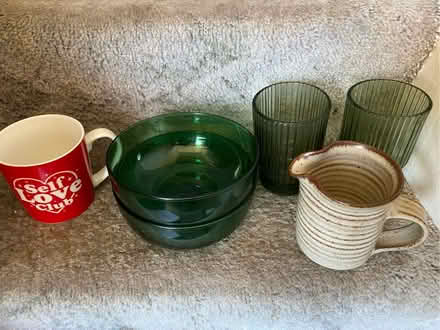 Photo of free Blue drinking glasses and bowls x2 (Havant PO9) #1