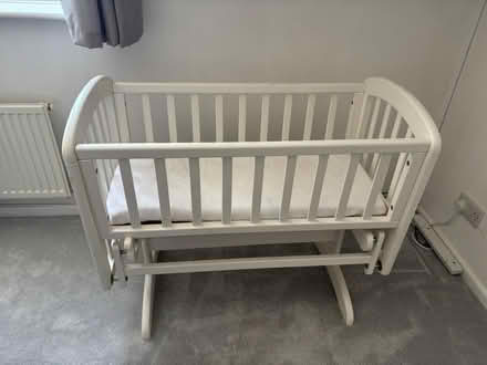Photo of free John Lewis White rocking cot (Letchworth SG6) #1