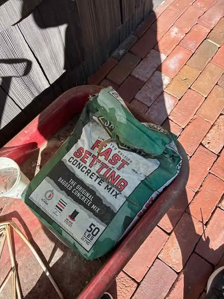 Photo of free First setting concrete mix (Front porch in red wagon) #1