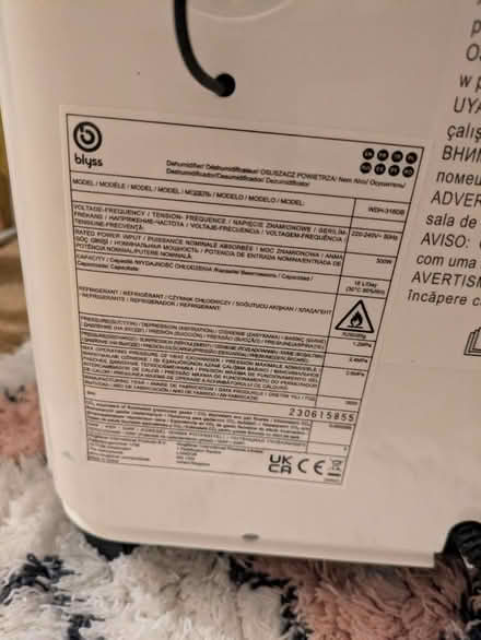 Photo of free Blyss 16L Dehumidifier (leaking) (Truro) #2