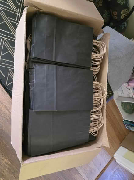 Photo of free 280 medium sized black paper bags (Clanfield) #1