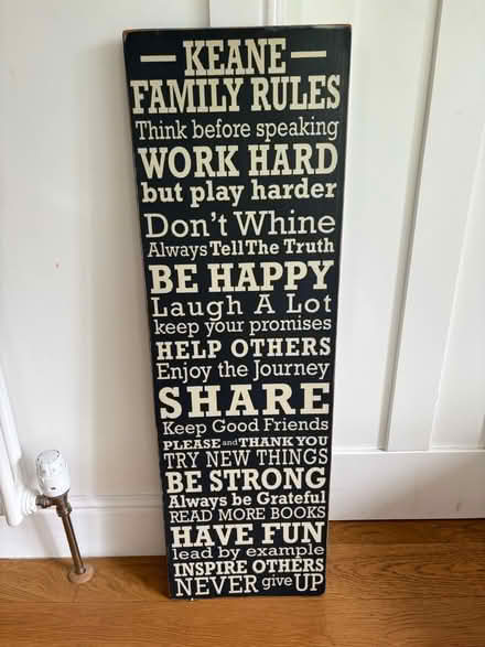 Photo of free Family values wooden board (Giffnock G46) #2