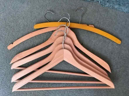 Photo of free 6 adult sturdy wooden hangers (Solihull b92) #1