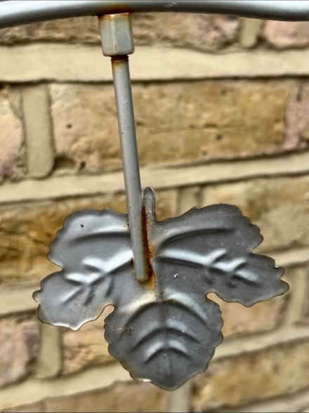 Photo of free Silver metal bird leaf feeder pole (Chiswick) #4