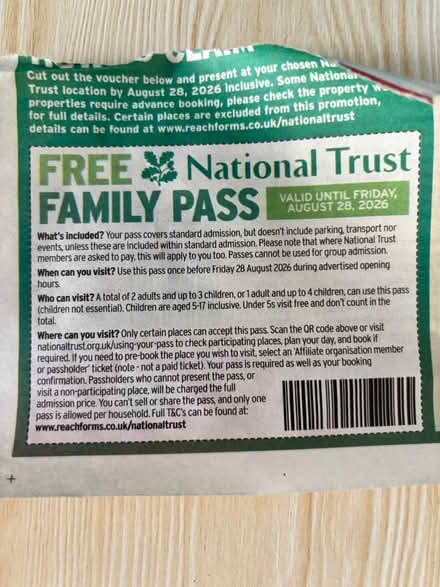 Photo of free National trust family pass (Westhouses, Alfreton, DE55) #1