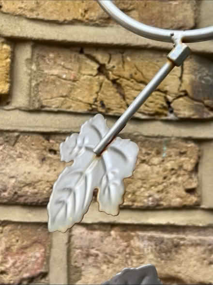 Photo of free Silver metal bird leaf feeder pole (Chiswick) #3