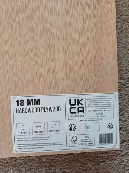 Photo of free 18mm Hardwood Ply 60cm x 52cm (Orgreave S13) #2