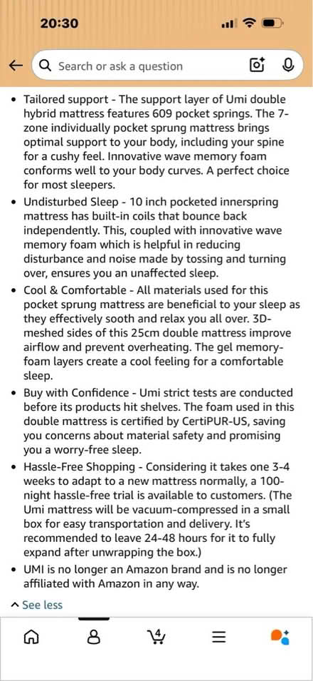Photo of free Double Mattress (135 x 190cm (Lee, Eltham SE12) #3