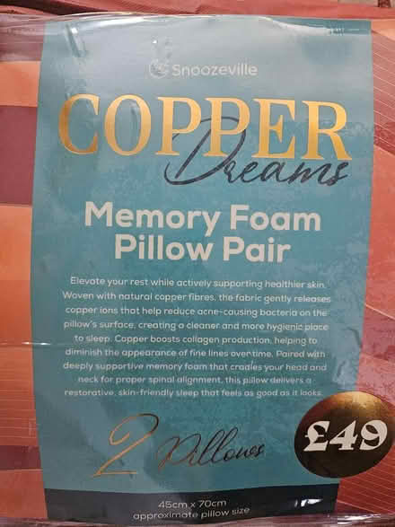 Photo of free Copper memory foam pillows (Welwyn Garden City AL8) #2