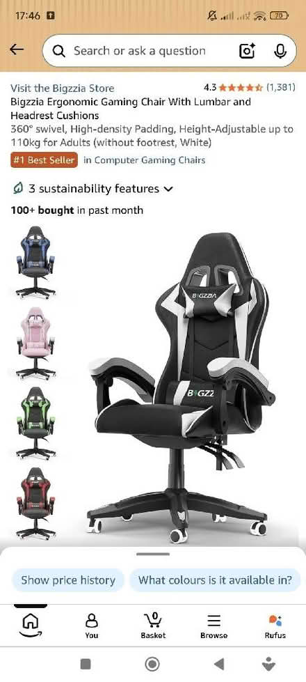 Photo of free Gaming chair (Bigzzia) (Clifton BS8) #4