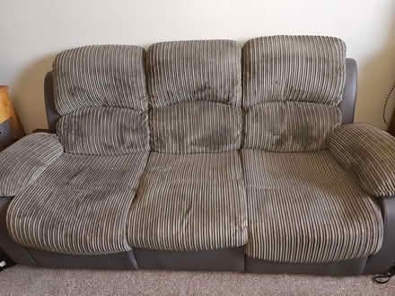 Photo of free 3 Seater Cord Recliner Sofa (Stevenage) #2