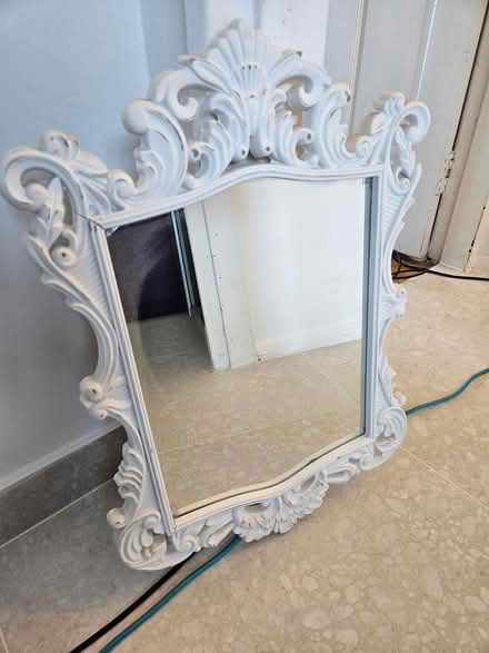 Photo of free White wooden wall mirror (Tooting Bec SW17) #2