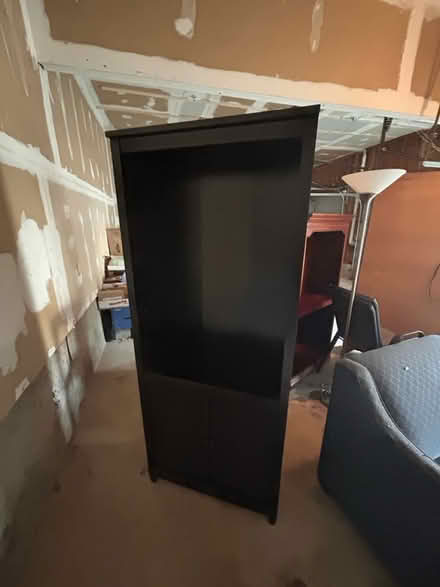 Photo of free Black wood bookcase w/storage below (Basking Ridge, NJ) #1
