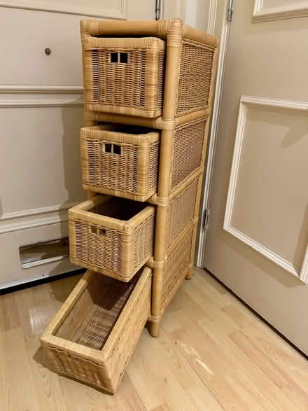 Photo of free Wicker storage unit 4 drawers (High St Ken W8) #3