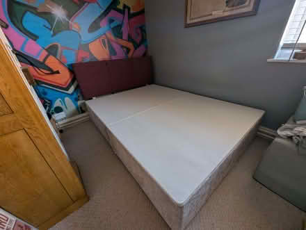 Photo of free Double divan bed base and head board. (Chalton LU4) #1