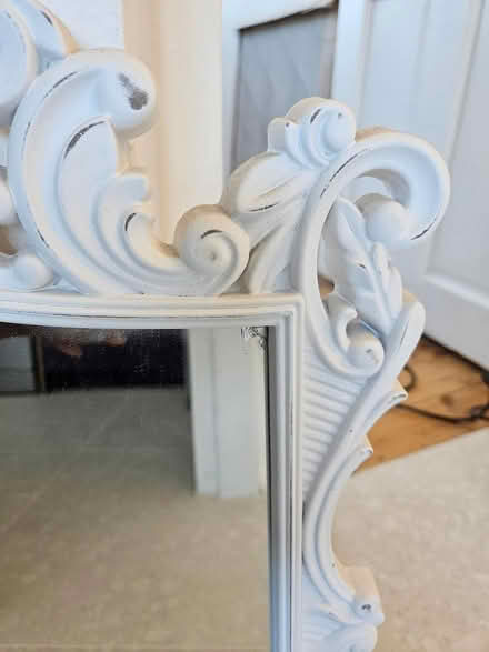 Photo of free White wooden wall mirror (Tooting Bec SW17) #4