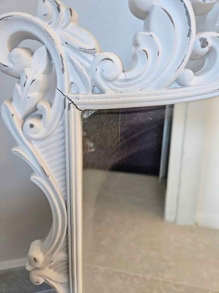 Photo of free White wooden wall mirror (Tooting Bec SW17) #1