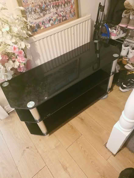 Photo of free Black Glass TV Stand (Colshaw Farm SK9) #2