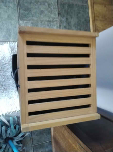 Photo of free Small storage unit wood 3 canvas drawers in grey (Delapre NN4) #1