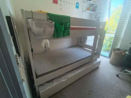Photo of free Children’s bunk bed with trundle bed and three mattresses (Brockley SE4) #1