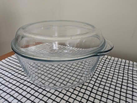 Photo of free Large glass casserole dish with lid. (Galashiels TD1) #1