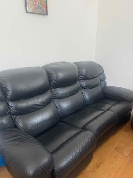 Photo of free 3 seater leather sofa (Basildon SS14) #1