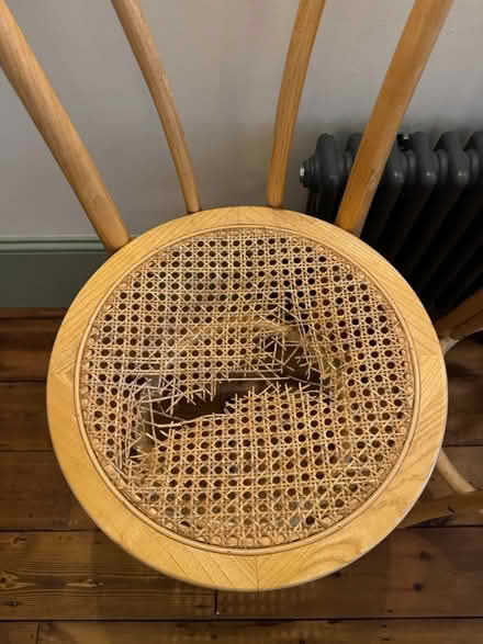 Photo of free 2 x wooden rattan bar stools (Ham, Richmond, TW10) #3