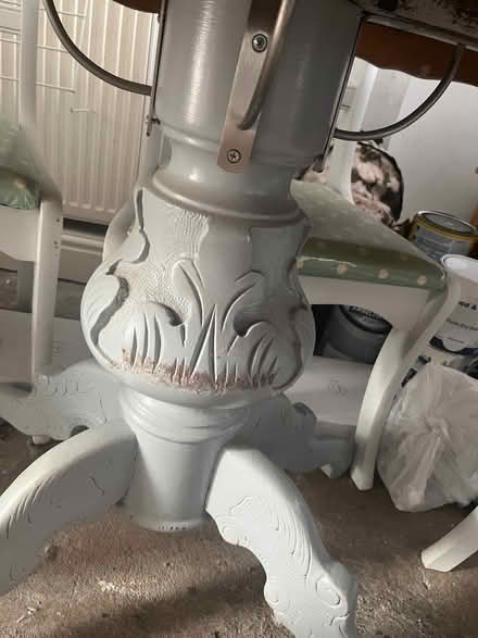 Photo of free Large dining table and 6 chairs (2 carver chairs) (Ellacombe TQ1) #4