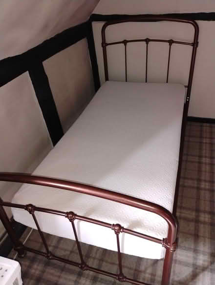 Photo of free Metal frame single bed & mattress (North Chingford E4) #1