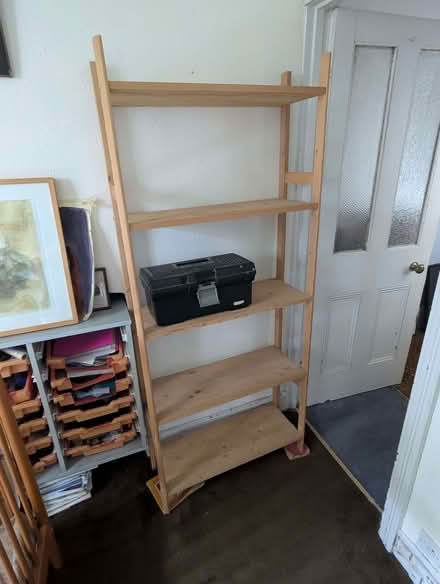 Photo of free Wooden shelving unit. (Crouch End N8) #1