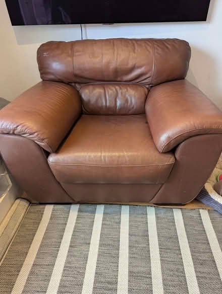 Photo of free 3 seater leather sofa and chair (Gobowen SY11) #2