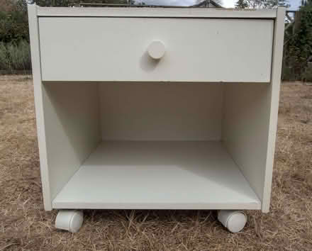 Photo of free Bedside table with drawer on castors (Whitchurch-On-Thames RG8) #4