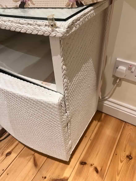 Photo of free White Lloyd Loom Side Table Bedroom Furniture (Brock Hill RG42) #3