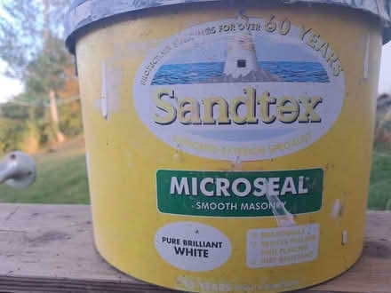 Photo of free Sandtex masonry paint- white - about half/third full (Saltdean BN2) #1