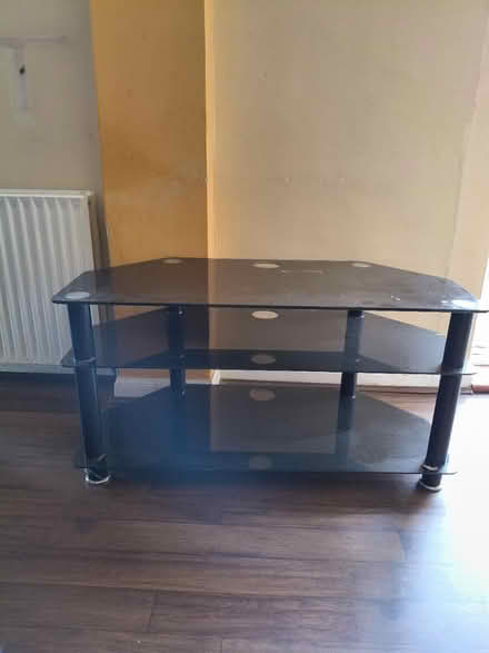 Photo of free Black glass TV stand cabinet (Basingstoke RG21) #1