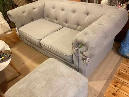 Photo of free 2 seater sofa and foot stool (Brixham TQ5) #1