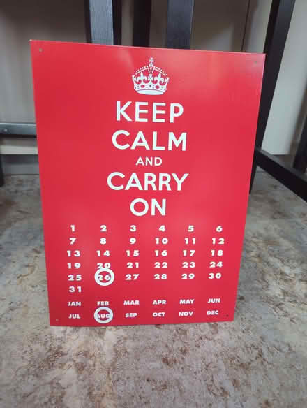 Photo of free Red metal perpetual calendar (Wimbledon SW19) #1