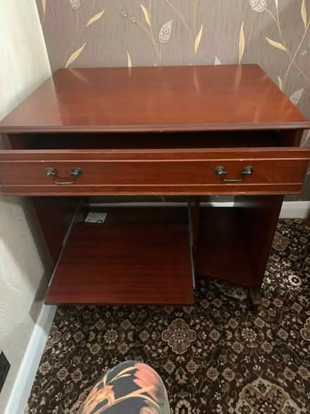 Photo of free Mahogany wood purpose made computer desk , shelf for printer (Bexleyheath DA8) #1