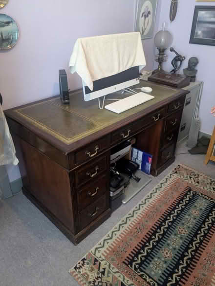 Photo of free Twin pedestal mahogany partner desk (Harrow Green E11) #1
