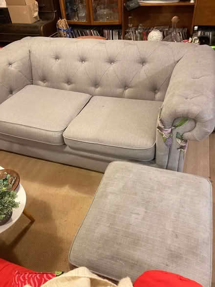Photo of free 2 seater sofa and foot stool (Brixham TQ5) #2