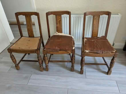 Photo of free 3 vintage wooden chairs (St Margarets TW1) #1